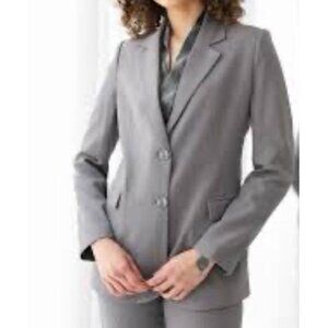 Kasper Separates Suit Jacket Blazer 14W Gray 2 Button Stretch Polyester NEW